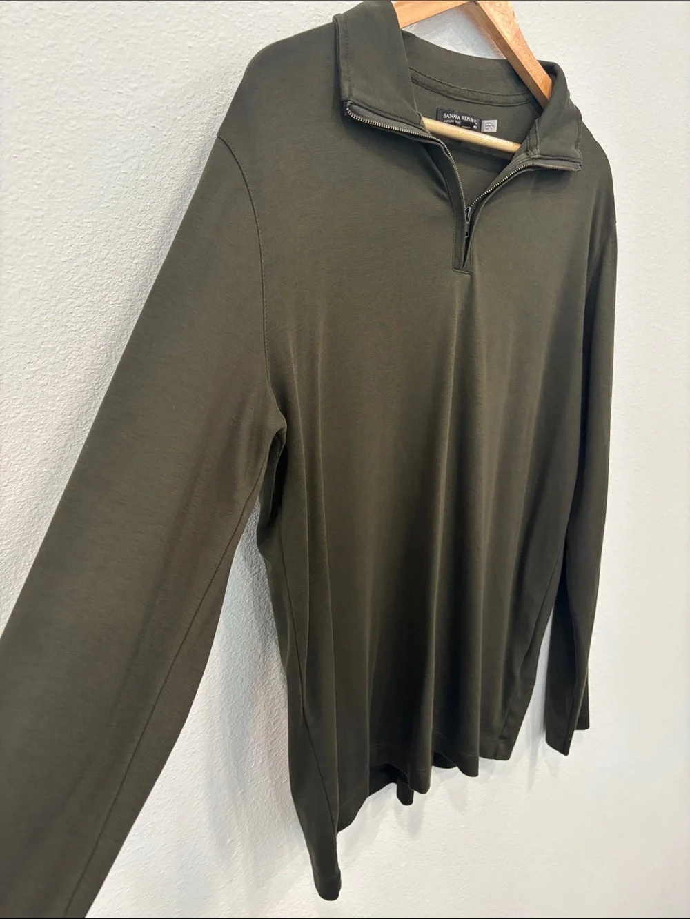 Banana Republic Men's Olive Half-Zip Pullover